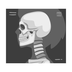 Roentgenograph of Skull Side View Vector Image
