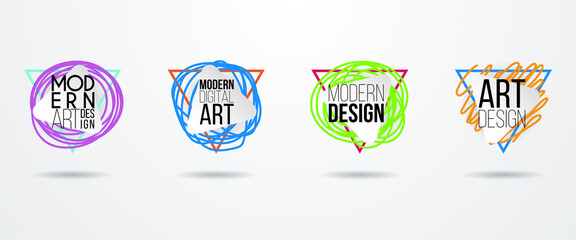 Modern design graphics. Dynamic hipster frame stylish background