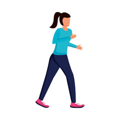 young woman running avatar character