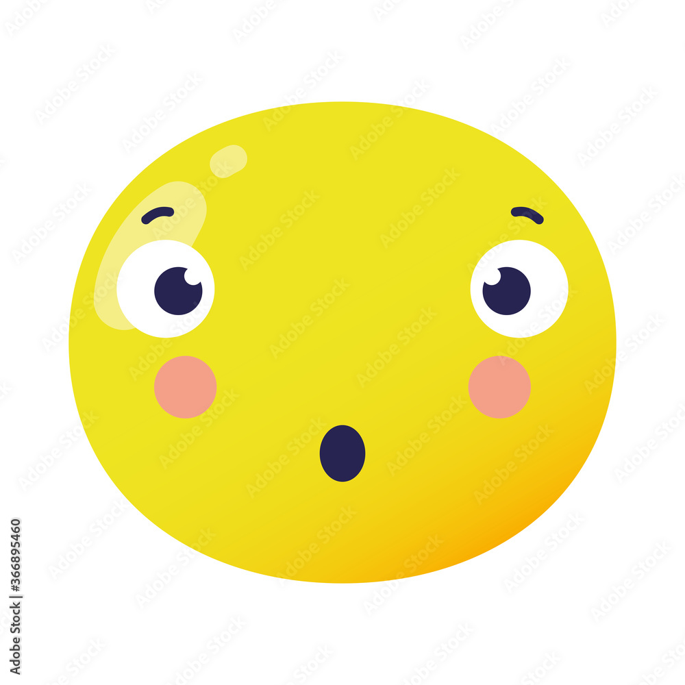 Sticker terrified emoji face classic flat style icon