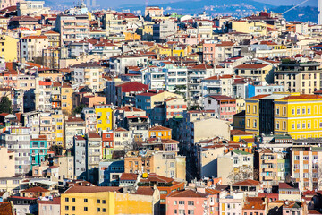 Panoramic view of Istanbul from the Galata Tower, Turkey.