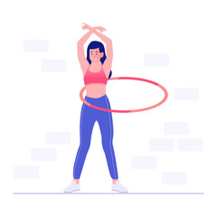  Fun sports activity, flat illustration of hula hoop vector design  © SmashingStocks