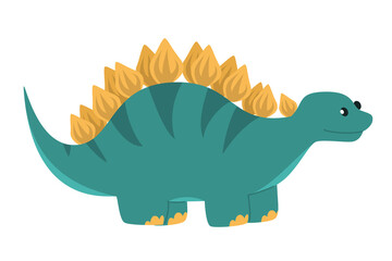 Cute colorful baby stegosaurus vector isolated. Huge lizard, prehistoric creature. Funny dinosaur, archeology concept.