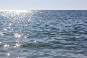 Alanya, TURKEY - August 10, 2013: Travel to Turkey. The pier. Clear blue sky. The waves of the...