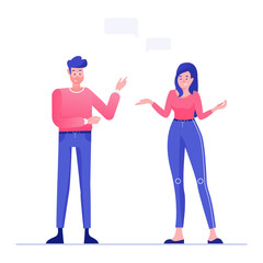 Fototapeta premium Design of friends gossips, talking friends flat illustration 
