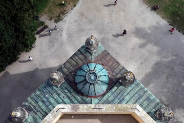 top view of the minaret turrets