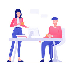 
Coffee break illustration design, tea break vector style 
