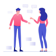 Obraz premium A design of teamwork communication concept in flat editable style 