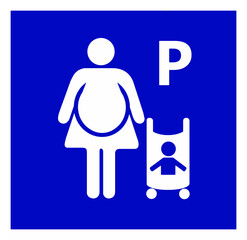 Parking sign reserved for expectant and new mothers