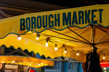 Sign of Borough Market in London