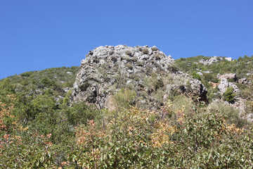 Alanya, TURKEY - August 10, 2013: Travel to Turkey. Helene Hills. Mountains in the background in...