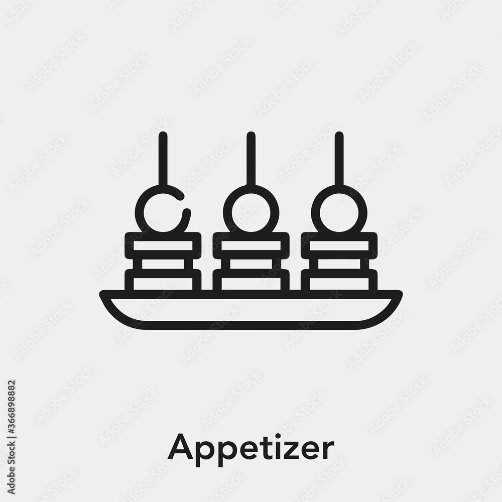 Poster appetizer icon vector. linear style sign for mobile concept and web design. appetizer symbol illustr