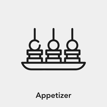 appetizer icon vector. Linear style sign for mobile concept and web design. appetizer symbol illustration. Pixel vector graphics - Vector. 