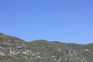Alanya, TURKEY - August 10, 2013: Travel to Turkey. Helene Hills. Mountains in the background in...