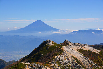 薬師岳と富士山