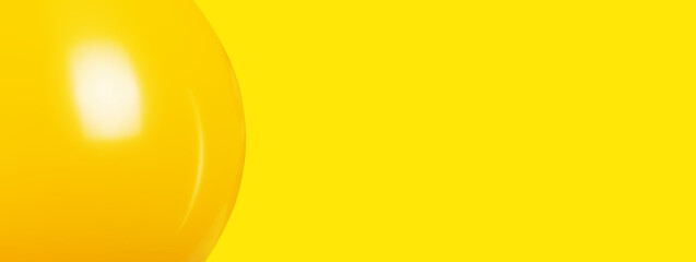 balloon over yellow background, panoramic mock-up  image