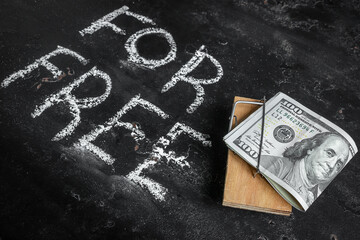 inscription for free and dollars trapped