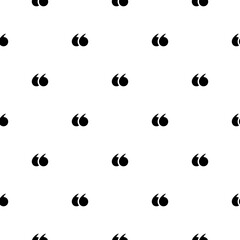 Seamless pattern with black quote marks on white background. education seamless texture.