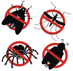 Stop insect symbols.No mosquito sign , stop mosquito sign vector illustration. Vector illustration.