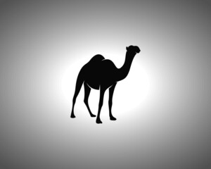Camel Silhouette on White Background. Isolated Vector Animal Template for Logo Company, Icon, Symbol etc