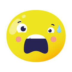 terrified emoji face classic flat style icon