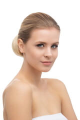 Face of a beautifyl girl. Skin lifting and cosmetics.