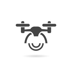 Wifi drone icon with shadow