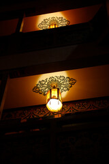 Tibetan lantern with the lamp hanging on the ceiling in Lhasa, Tibet, China