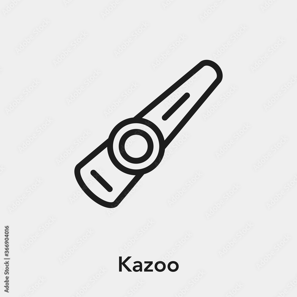 Poster kazoo icon vector. linear style sign for mobile concept and web design. kazoo symbol illustration. p