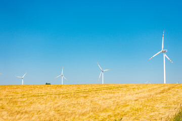 Wiatraki farma wiatrowa energetyka pole