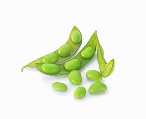 fresh soy beans on a white,solated