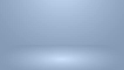 Vector empty room, studio mock up, product display with blue grey color gradient background.
