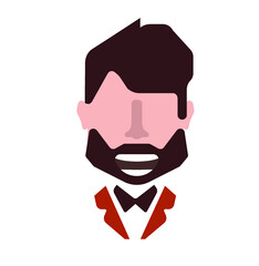 User avatars, avatars with faces and heads for social network ( Male and female faces )