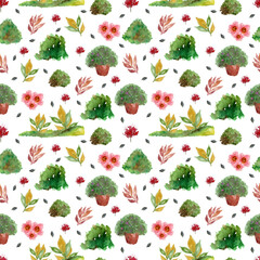seamless floral pattern with lovely garden