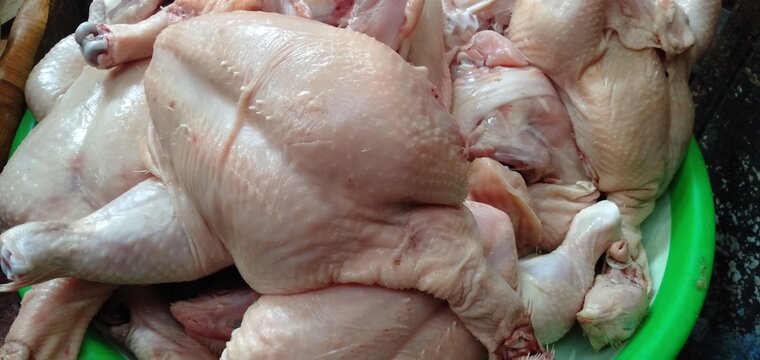 Pile of chickens in local market of indonesia