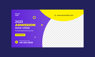 Junior School Admission Poster banner template