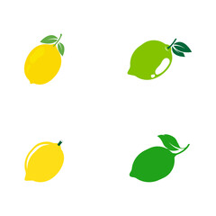 fresh lemon lime logo vector template