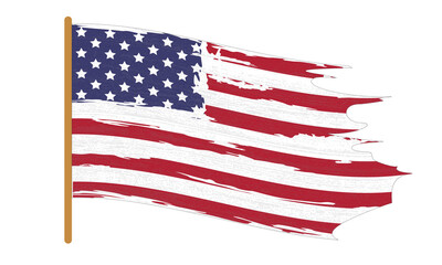 United states of America flag. Stars and Stripes. North America. Illustration on white background