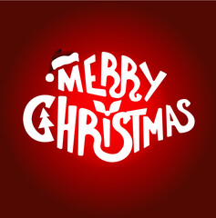 Christmas Greeting Card with Merry Christmas text