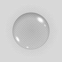 Lens Glass Sphere with Halftone Texture Design Element
