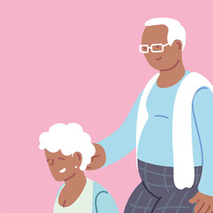 happy grandparents day, grandpa and grandma, elderly couple