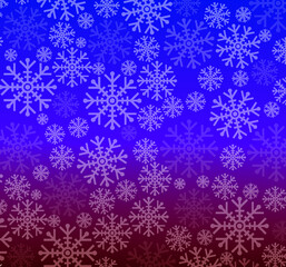 Winter color background with white snowflake
