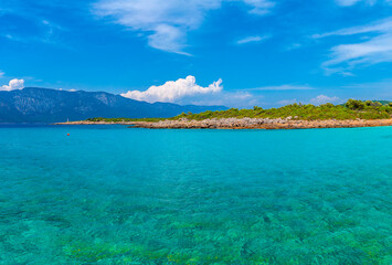 Fototapeta na wymiar Sedir Island coastal view in Marmaris of Turkey