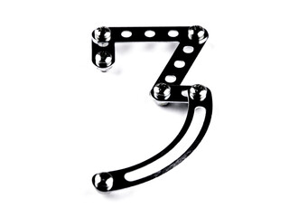 Math playing: Figure 3 is built with a children's designer, with the effect of black shiny steel, a...