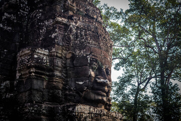 Fototapeta na wymiar Bayon Temple in Angkor Wat Complex - Siem Reap - Cambodia 