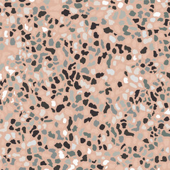Terrazzo flooring, seamless pink pattern texture. Abstract vector background design for print on floor, wall, tile or textile.