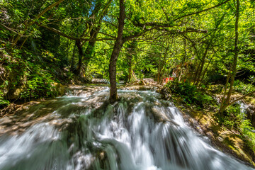 Turgut waterfall in Marmaris Town of Turkey