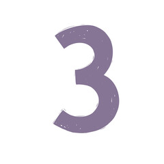 Three. Number 3. Abstract math alphabet. School graphic vector illustration. Mathematics font design