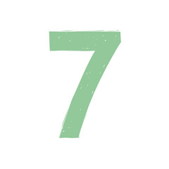 Seven. Number 7. Abstract math alphabet. School graphic vector illustration. Mathematics font design