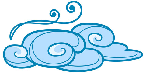 Air in cartoon style. Symbol of nature element.